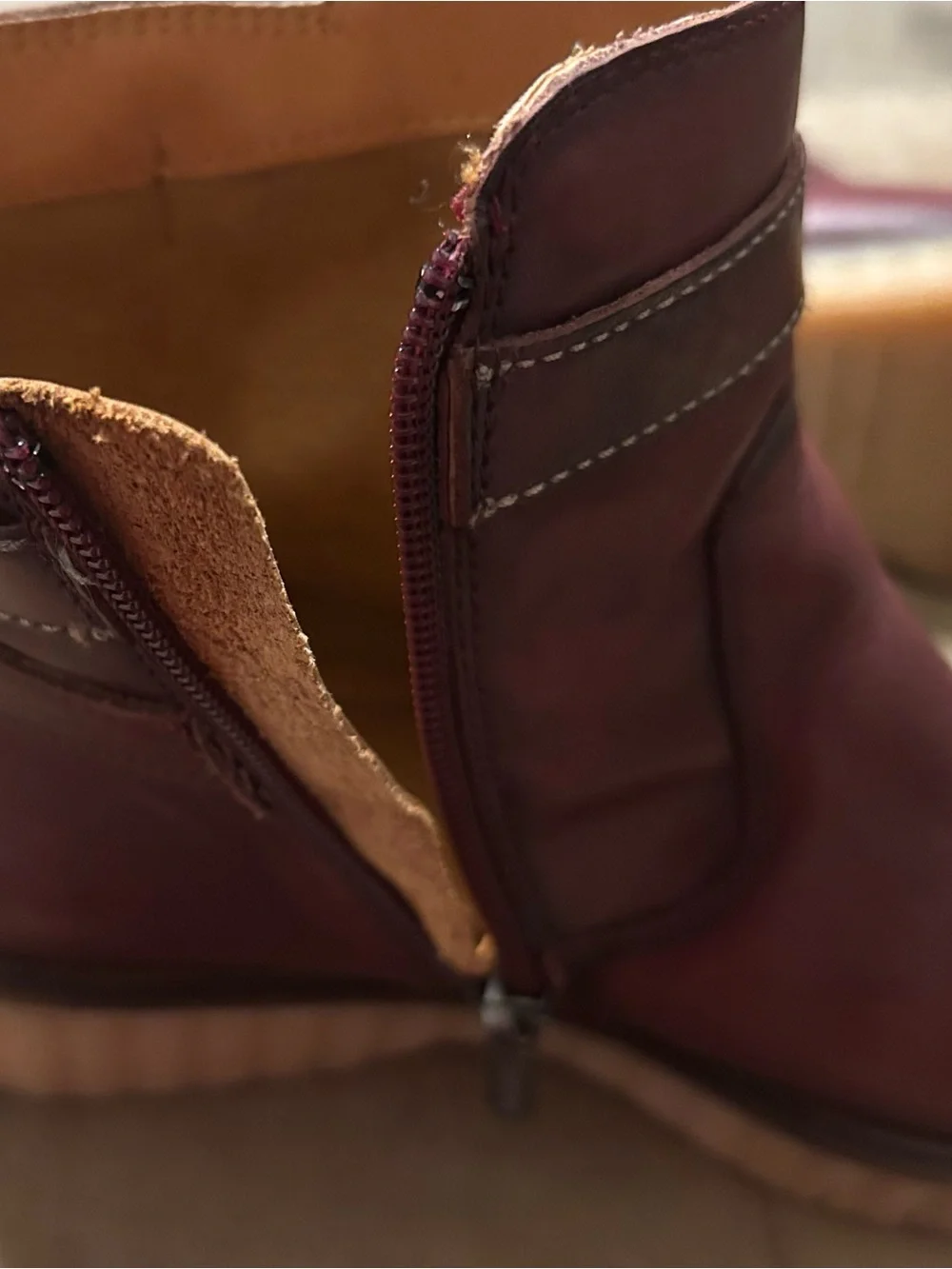 PIKOLINOS Maroon Leather Boots, buckles that are adjustable, zippers on the side